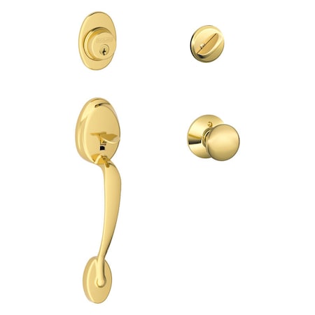 Schlage Schlage Plymouth Bright Brass Handleset Right or Left Handed F60PLYXPLY505